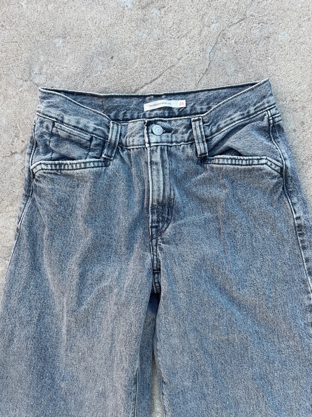 Levi’s 94 Baggy Wide Leg Black Stonewash Jeans 28 x 31 - Picture 2 of 6